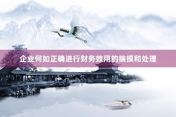企业何如正确进行财务效用的揣摸和处理
