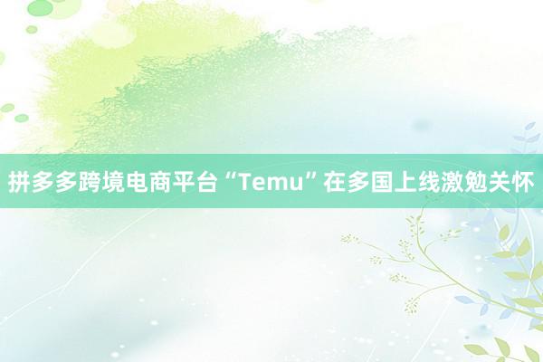 拼多多跨境电商平台“Temu”在多国上线激勉关怀